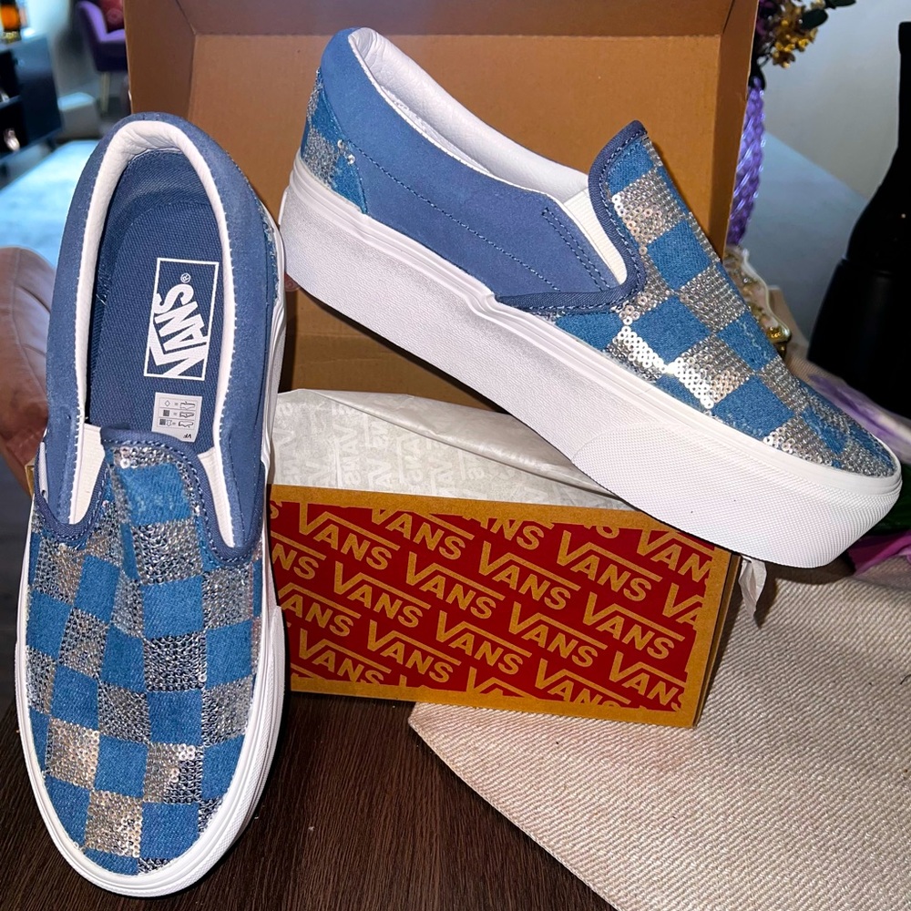 Platform Vans sequin shoes size 9.5 Womens US. New in box